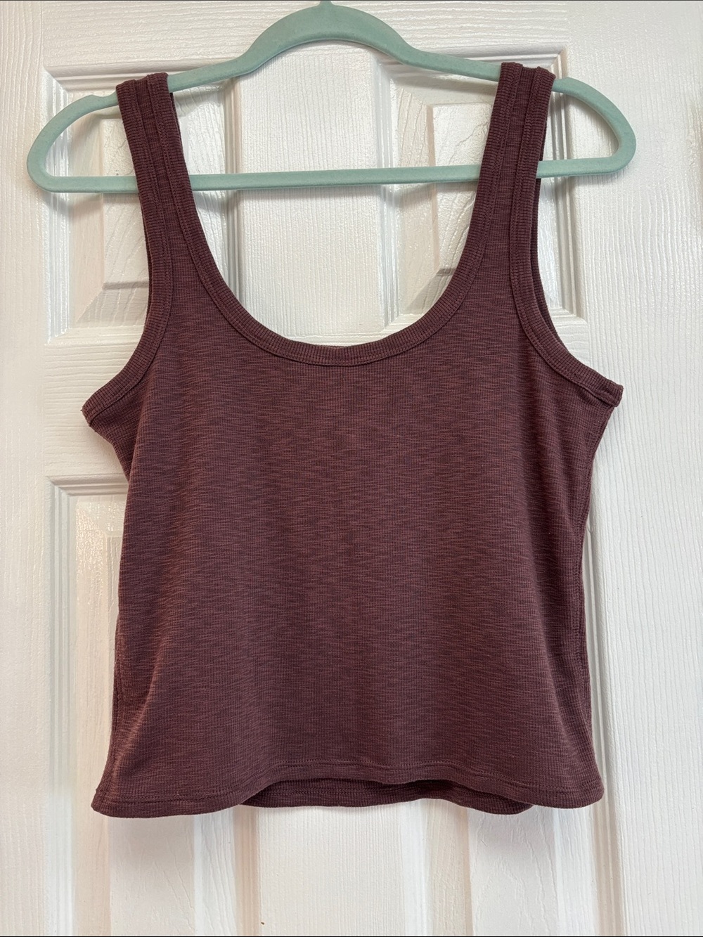 Vuori Ribbed Scoop Tank Top - Burgundy - Picture 2 of 3